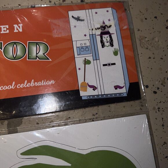 Happy Halloween Refrigerator Magnets Witch Hat Broom Hands Bat Shoes Belt Stars - Picture 3 of 10